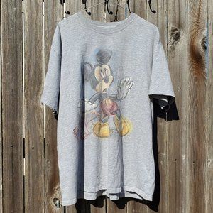 Vintage 90s Gray Mickey Mouse Tee Shirt